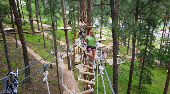 Not Many People Realize That South Dakota Is Home To A Stomach-Dropping Canopy Adventure Walk