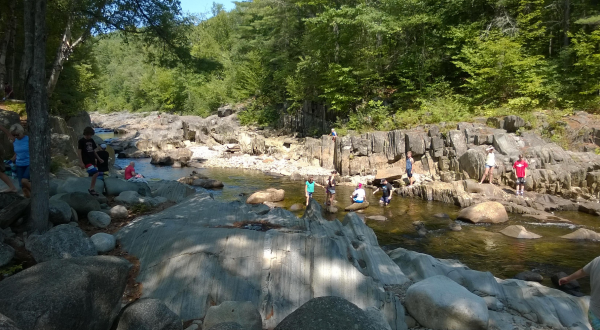 The Water Is A Brilliant Blue At Coos Canyon, A Refreshing Roadside Stop In Maine