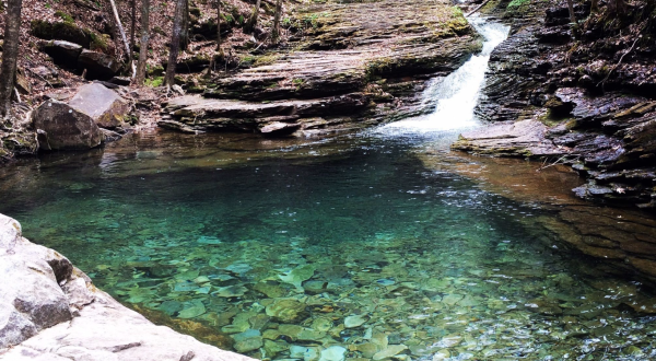 Plan A Visit To Devil’s Bathtub, Virginia’s Beautifully Blue Waterfall Swimming Hole