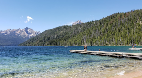 Wade In The Refreshing Waters On This Scenic Beach At Redfish Lake In Idaho