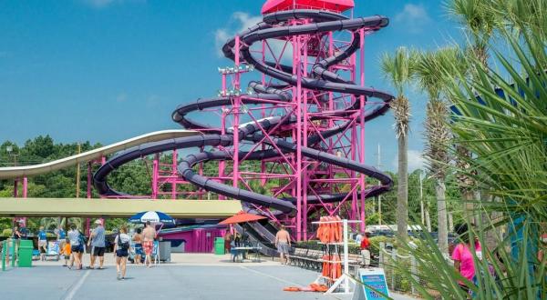 Take A Wet And Wild Ride Down The Tallest Waterslide In South Carolina At Myrtle Waves Water Park