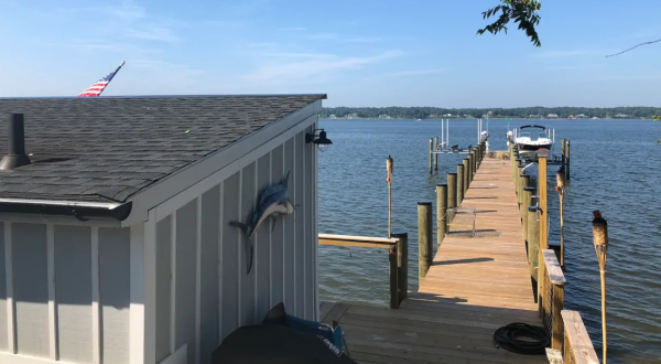 Awake To Stunning Water Views When Staying At This Tiny House On A Maryland Pier