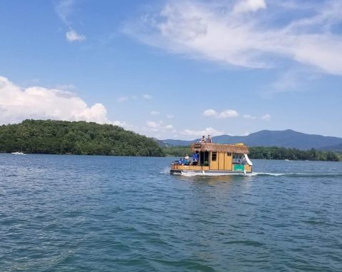Turn Georgia's Lake Chatuge Into Your Own Oasis By Renting A Motorized Tiki Bar
