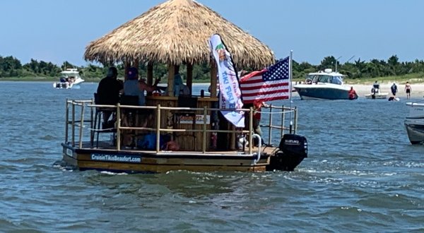 Turn North Carolina’s Crystal Coast Into Your Own Oasis By Renting A Motorized Tiki Bar