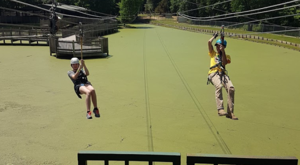 The Zipline At Gators And Friends In Louisiana Is The Longest, Steepest, And Highest In The State