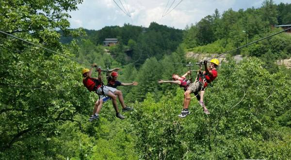 The Treetop Adventure At Red River Gorge Zipline In Kentucky Is One Of The Longest, Steepest, And Highest In The Region