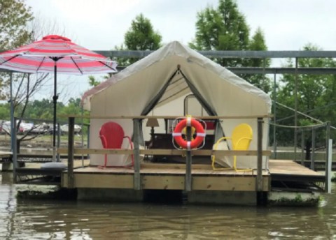 Relax On A Socially Distant Getaway When You Check Into This Floating Glamping Tent In Missouri