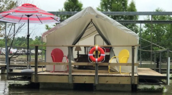 Relax On A Socially Distant Getaway When You Check Into This Floating Glamping Tent In Missouri