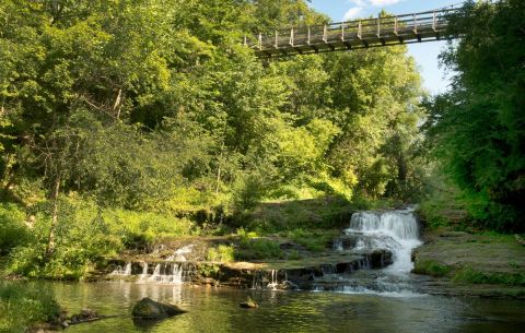 Hike Across A Rare Swinging Bridge Over A Gorge At Wisconsin's Glen Park