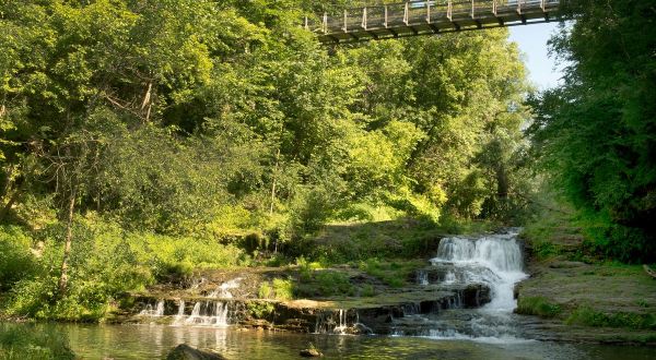 Hike Across A Rare Swinging Bridge Over A Gorge At Wisconsin’s Glen Park