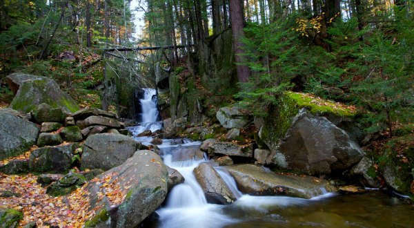Visit Dixville Flume, New Hampshire’s Beautiful Emerald Waterfall