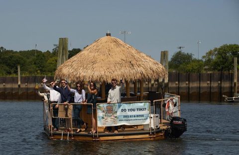 Turn Connecticut's Long Island Sound Into Your Own Oasis By Renting A Motorized Tiki Bar