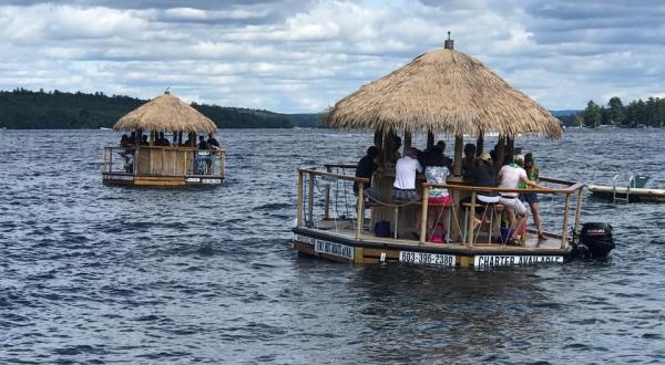 Turn New Hampshire’s Lake Winnipesaukee Into Your Own Oasis By Renting A Motorized Tiki Bar
