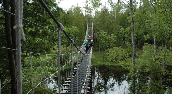 One Of The Longest In Wisconsin, The Treetop Canopy Tour At Lakeshore Adventures Offers 2,000’ Of Thrills