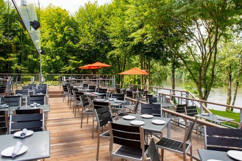Have An Unforgettable Dinner Outdoors On The Multi-Tiered Deck At River, A Waterfront Restaurant In Connecticut
