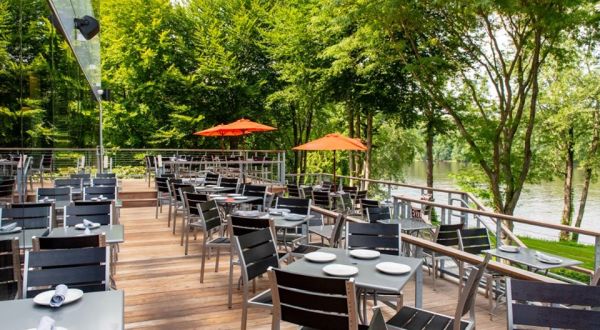 Have An Unforgettable Dinner Outdoors On The Multi-Tiered Deck At River, A Waterfront Restaurant In Connecticut