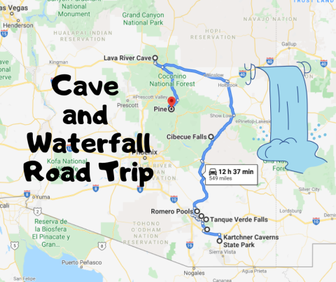 Take This Unforgettable Road Trip To Experience Some Of Arizona's Most Impressive Caves And Waterfalls