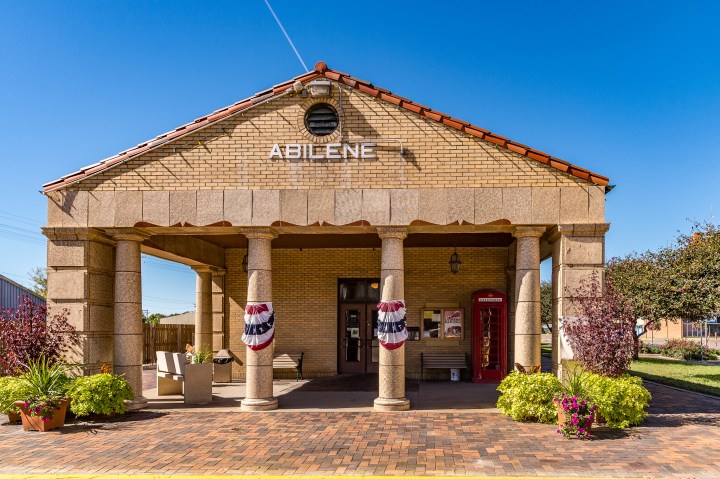 An Abilene train station. I am not sure whether it is still in use or just a historical building.
