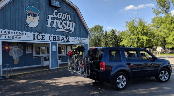 Step Up To The Little Blue Building For Tasty Treats From Cap’n Frosty Ice Cream In Michigan