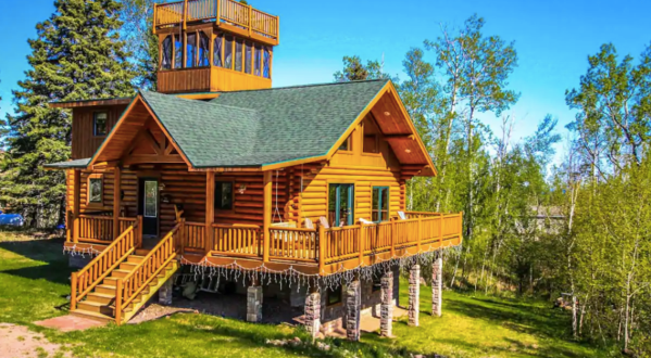 Climb To The Top Of A Tall Tower For Amazing Views At This Northern Minnesota Cabin