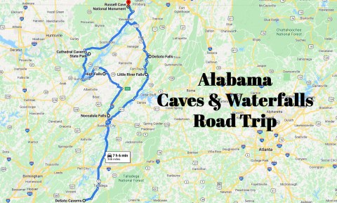 Take This Unforgettable Road Trip To Experience Some Of Alabama's Most Impressive Caves And Waterfalls