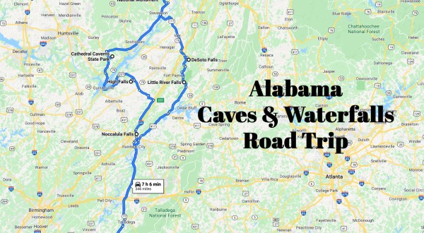 Take This Unforgettable Road Trip To Experience Some Of Alabama’s Most Impressive Caves And Waterfalls
