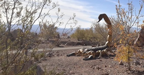 The Hidden Nature Trail And Rock Garden In Nevada That's Filled With Giant Statues And Desert Views