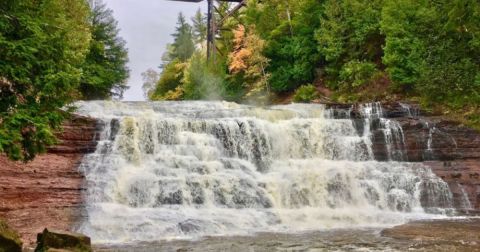 Agate Falls In Michigan Will Soon Be Surrounded By Beautiful Fall Colors