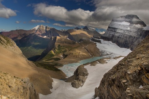 Grinnell Glacier At Glacier National Park In Montana Is A Geological Wonder