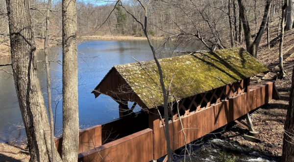 A 52-Acre Preserve In Connecticut, Oak Grove Nature Center Is Home To A Covered Bridge And Sparkling Pond