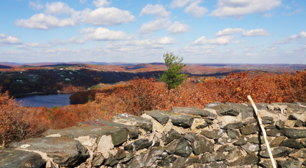 Gaze At Breathtaking Fall Foliage At Mount Tom State Park In Connecticut