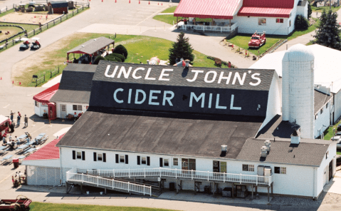The Cider Yard At Uncle John's Cider Mill In Michigan Is The Perfect Place For Fall Fun