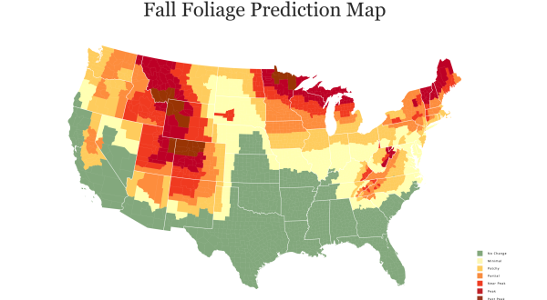 According To The 2020 Fall Foliage Prediction Map, Here’s When You Can Expect The Colors To Peak In Your Part Of Indiana