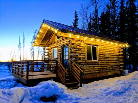 Ogle The Stunning Denali Views In This Tiny Alaskan Log Cabin