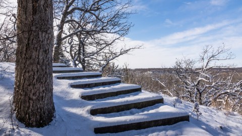 This Winter, Hike Up A Snowy Staircase At Flandrau State Park To See Beautiful Views Of Minnesota From Above