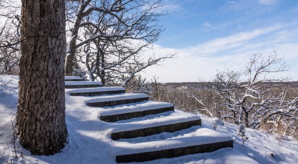 This Winter, Hike Up A Snowy Staircase At Flandrau State Park To See Beautiful Views Of Minnesota From Above