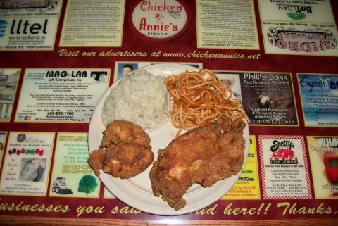 Fried Chicken, Onion Rings, And Spaghetti Are All Classics At Chicken Annie's In Kansas