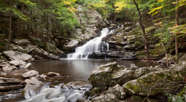 The 40-Foot Wahconah Falls In Massachusetts Has Some Of The Clearest Water We’ve Ever Seen