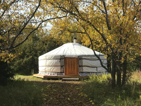 Vacation Off-Grid In A Hand-Crafted Mongolian Yurt In Kansas