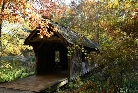 Walk Across The Cambron Covered Bridge For A Gorgeous View Of Alabama's Fall Colors