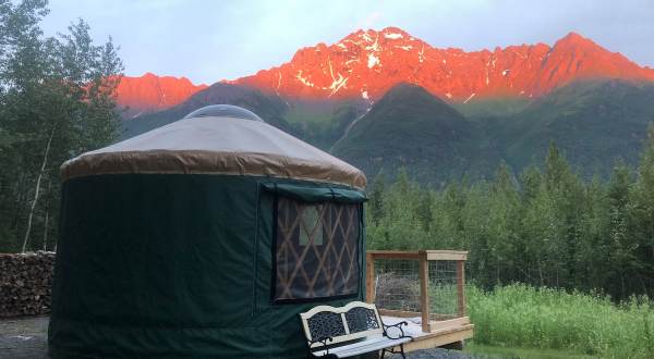 Glamp In The Middle Of 26 Acres On The Knik Riverfront In This Amazing Alaskan Yurt