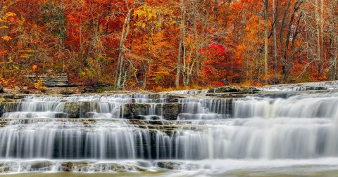 Cataract Falls In Indiana Will Soon Be Surrounded By Beautiful Fall Colors