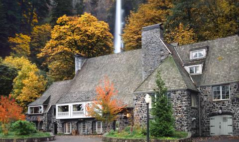 You'll Be Surrounded By The Most Breathtaking Fall Colors When You Dine At Multnomah Falls Lodge In Oregon