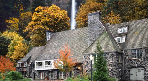 You’ll Be Surrounded By The Most Breathtaking Fall Colors When You Dine At Multnomah Falls Lodge In Oregon