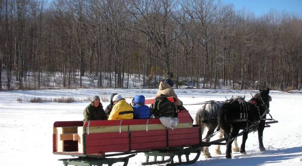 The 45-Minute Connecticut Sleigh Ride At Wood Acres Farm Takes You Through A Winter Wonderland