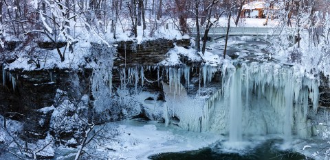 You'll Love The Sight Of The Otherworldly Frozen Waterfall At Minneopa State Park In Minnesota
