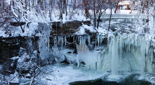 You’ll Love The Sight Of The Otherworldly Frozen Waterfall At Minneopa State Park In Minnesota