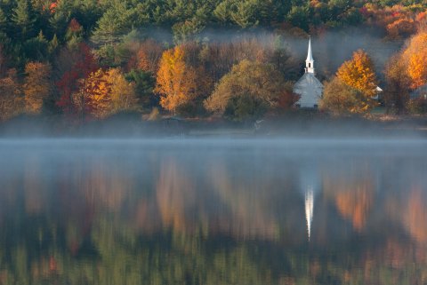 The Little White Church Is A Pretty Place Of Worship In New Hampshire