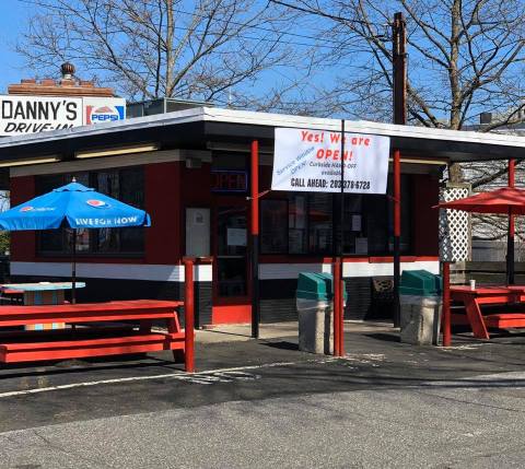 Danny's Is A Tiny, Old-School Drive-In That Might Be One Of The Best Kept Secrets In Connecticut