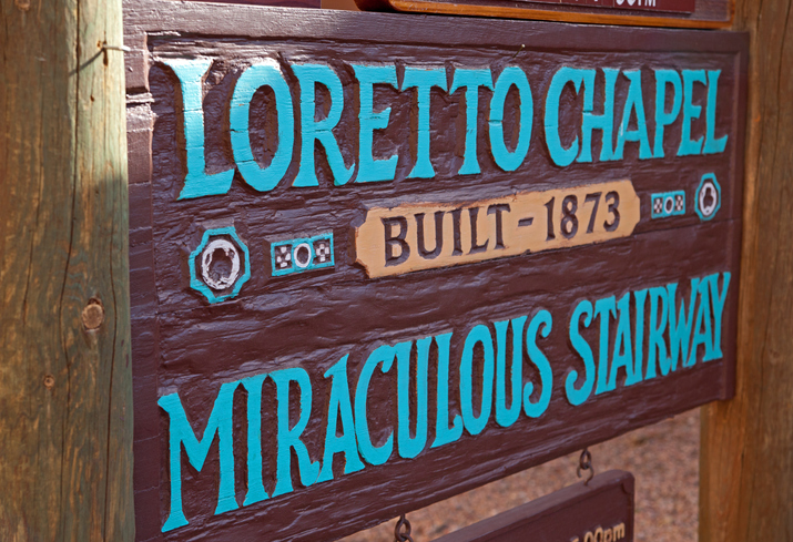 Loretto Chapel Sign Santa Fe New Mexico